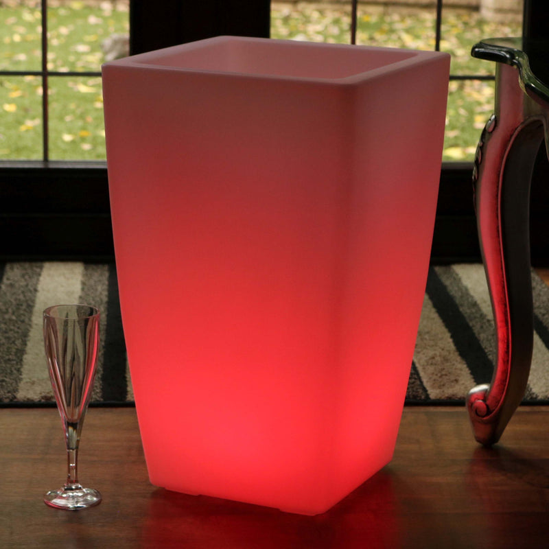LED Blumentopf Pflanzkübel Leuchtvase, 50cm Stehlampe RGB Außen Garten