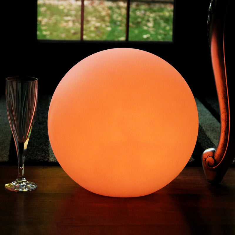 Tischlampe Akku 30cm Kugellampe Dimmbar mit Farbwechsel, Fernbedienung