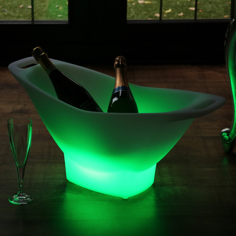Garten Outdoor LED Eiskübel Wein Champagner Kühler Wanne, netzbetriebener Getränkeflaschenhalter