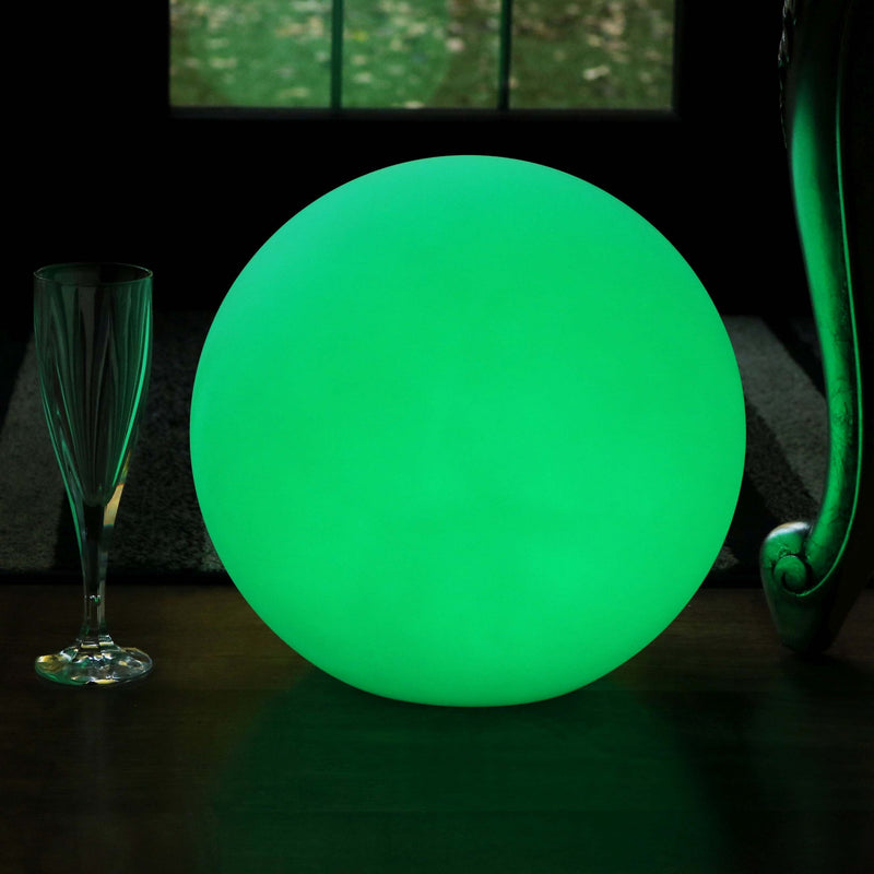 Tischlampe Akku 30cm Kugellampe Dimmbar mit Farbwechsel, Fernbedienung