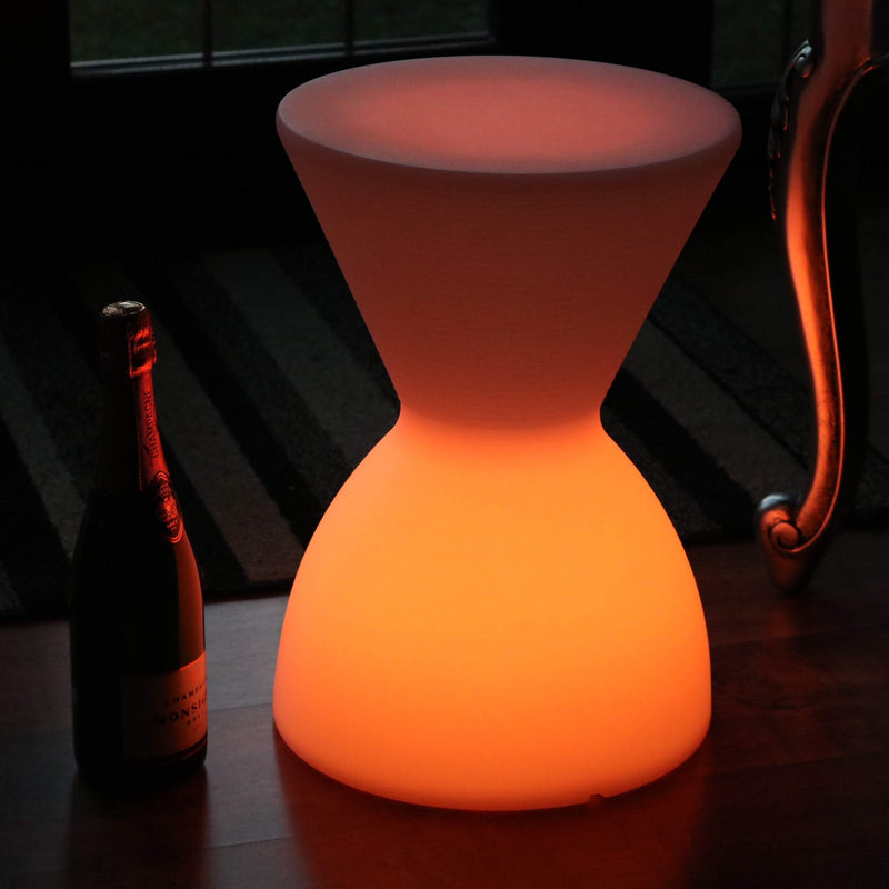 LED Hocker Sitz mit Akku, Dekohocker Bodenleuchte RGB mit Fernbedienung