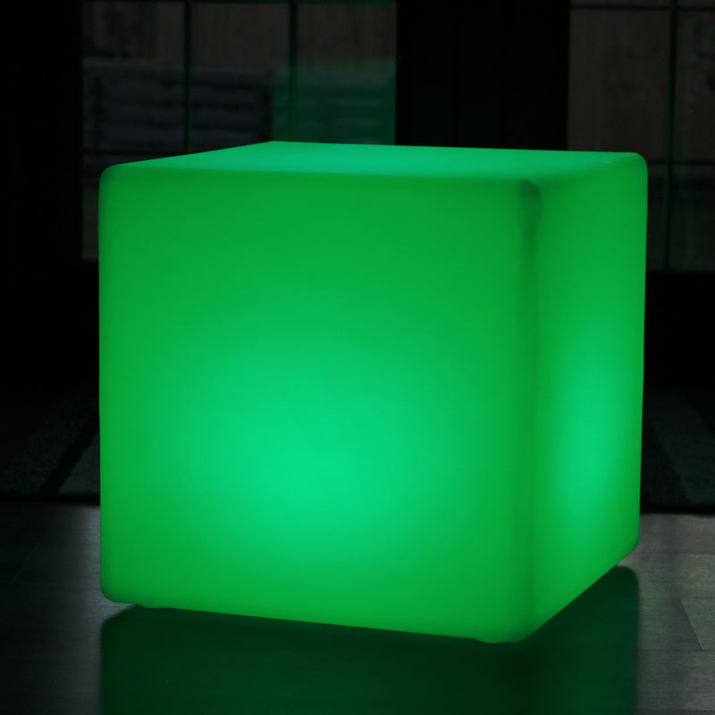 LED Würfel Hocker Sitz 50cm mit Akku, Stehlampe Sitzwürfel RGB Groß