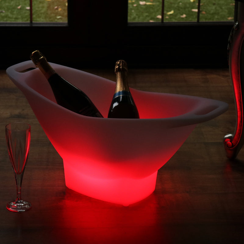 Garten Outdoor LED Eiskübel Wein Champagner Kühler Wanne, netzbetriebener Getränkeflaschenhalter