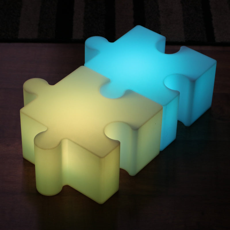 LED Puzzleteil mit sensorischem Licht, wiederaufladbare Farbwechsel Lampe für Kinder, Jugendliche