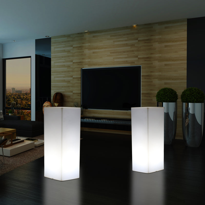 80 cm LED  Sockel Säule, moderne E27 Stehleuchte Beleuchtung für Event, Lounge, weißes Licht