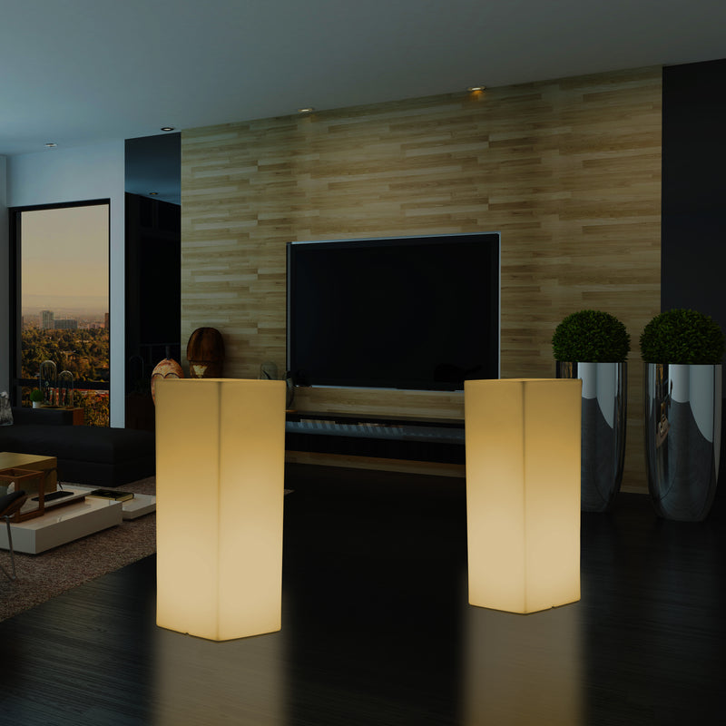 LED Säule Ständer Sockel Stehlampe, hohes rechteckiges E27 Licht, 110 x 30 cm, warmweiße Beleuchtung