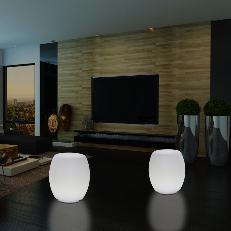 LED Hocker Sitzleuchte, E27 Designer Stehleuchte für Wohnzimmer, Lampe weißes Licht, 44cm hoch