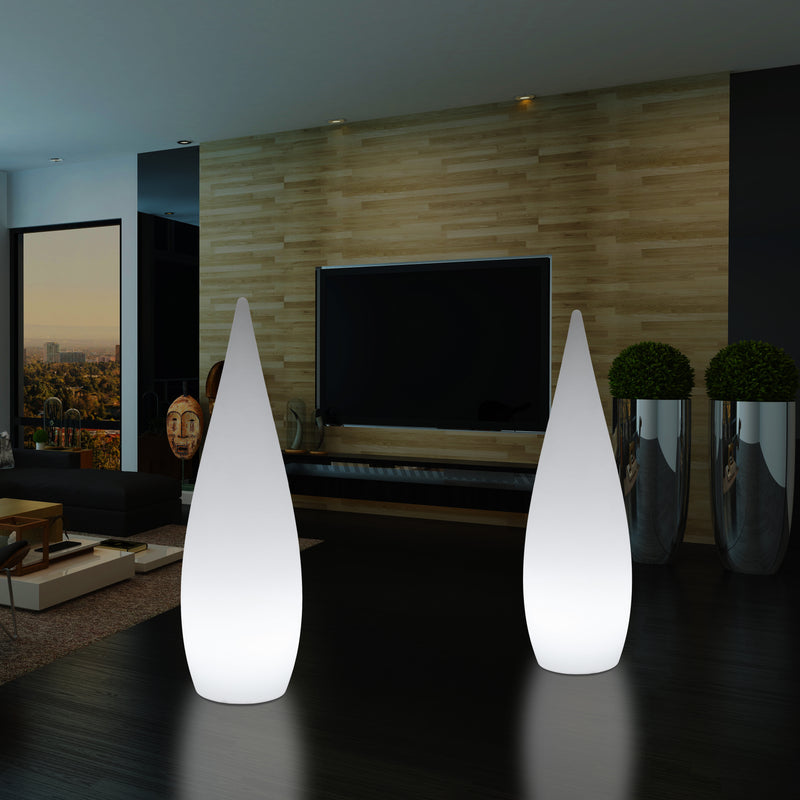 1,2 Meter hohe Designer LED Stehleuchte, Innenbereich E27 Wassertropfenform Wohnzimmerleuchte, weiß