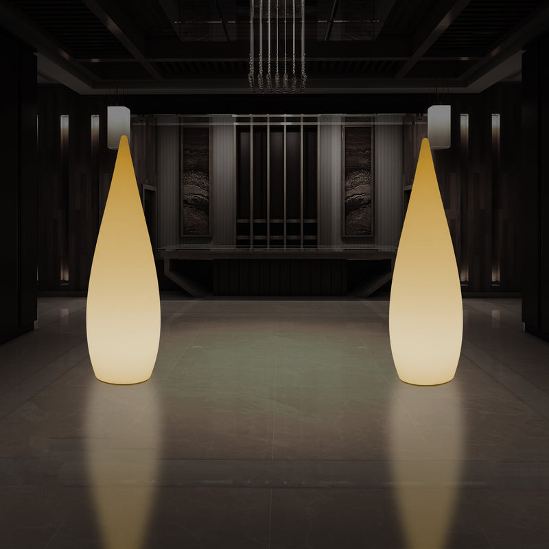 Hohe dekorative LED Stehlampe, 150 cm 1,5 m Designer Wassertropfenleuchte, E27, Licht warmweiß