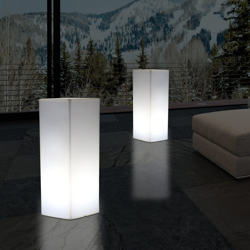 80 cm LED  Sockel Säule, moderne E27 Stehleuchte Beleuchtung für Event, Lounge, weißes Licht