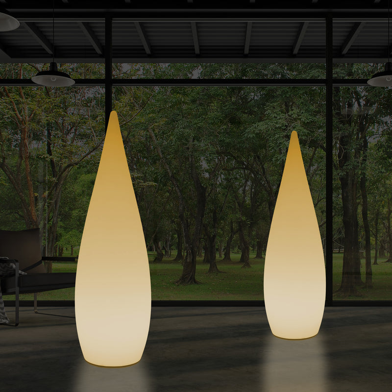 Hohe dekorative LED Stehlampe, 150 cm 1,5 m Designer Wassertropfenleuchte, E27, Licht warmweiß
