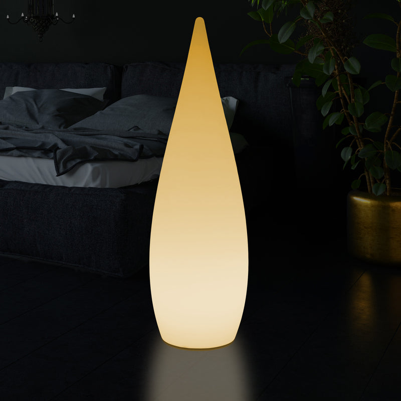 Hohe dekorative LED Stehlampe, 150 cm 1,5 m Designer Wassertropfenleuchte, E27, Licht warmweiß