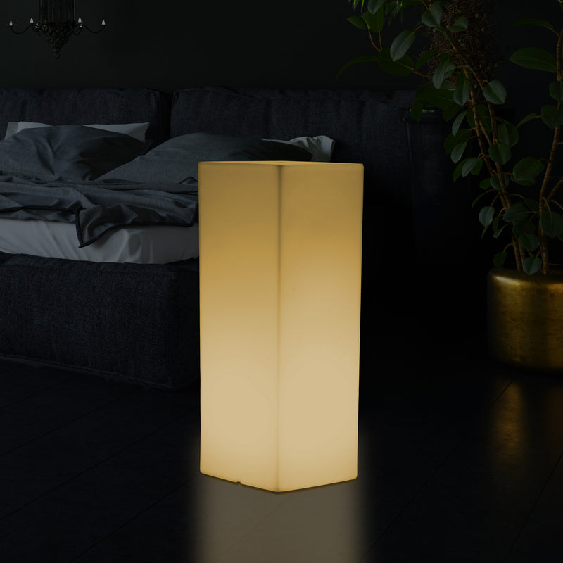 LED Säule Ständer Sockel Stehlampe, hohes rechteckiges E27 Licht, 110 x 30 cm, warmweiße Beleuchtung
