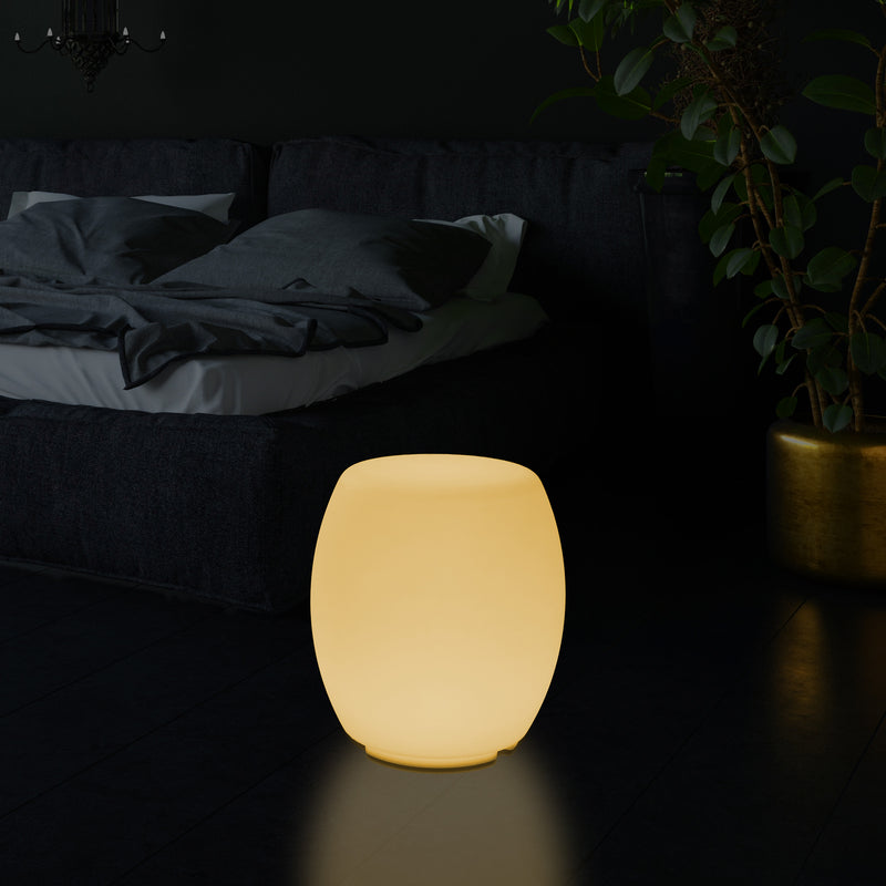 Beleuchtete Sitzhocker Stehleuchte für Schlafzimmer, 44cm Designer LED Beleuchtung, warmweißes Licht