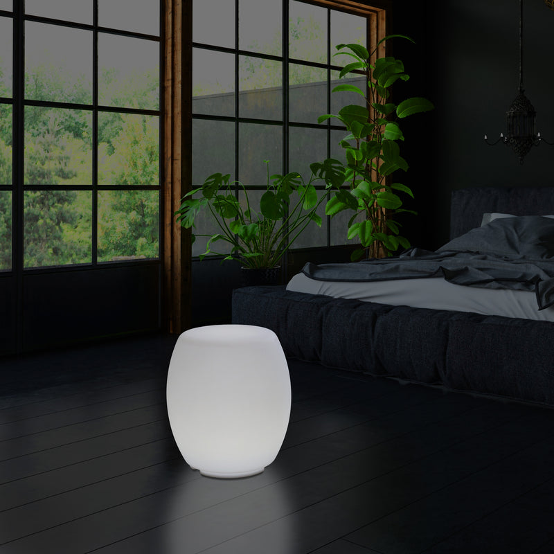 LED Hocker Sitzleuchte, E27 Designer Stehleuchte für Wohnzimmer, Lampe weißes Licht, 44cm hoch