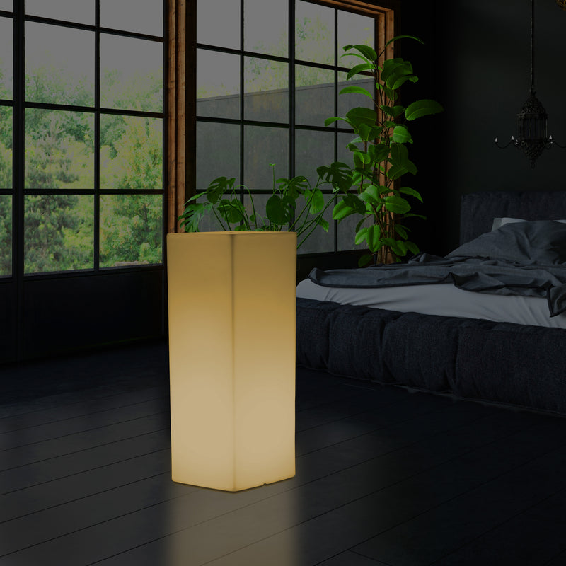 LED Säule Ständer Sockel Stehlampe, hohes rechteckiges E27 Licht, 110 x 30 cm, warmweiße Beleuchtung