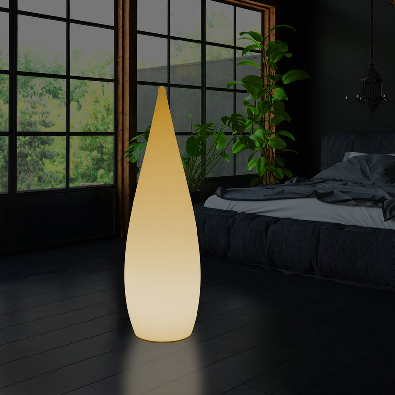 Hohe dekorative LED Stehlampe, 150 cm 1,5 m Designer Wassertropfenleuchte, E27, Licht warmweiß