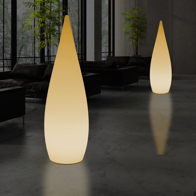 Hohe dekorative LED Stehlampe, 150 cm 1,5 m Designer Wassertropfenleuchte, E27, Licht warmweiß