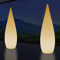 Hohe dekorative LED Stehlampe, 150 cm 1,5 m Designer Wassertropfenleuchte, E27, Licht warmweiß