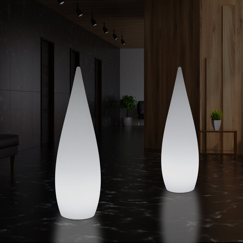 150 cm große Designer LED Stehleuchte, 1,5 m kabelloses Wassertropfen Licht mit Farbwechsel