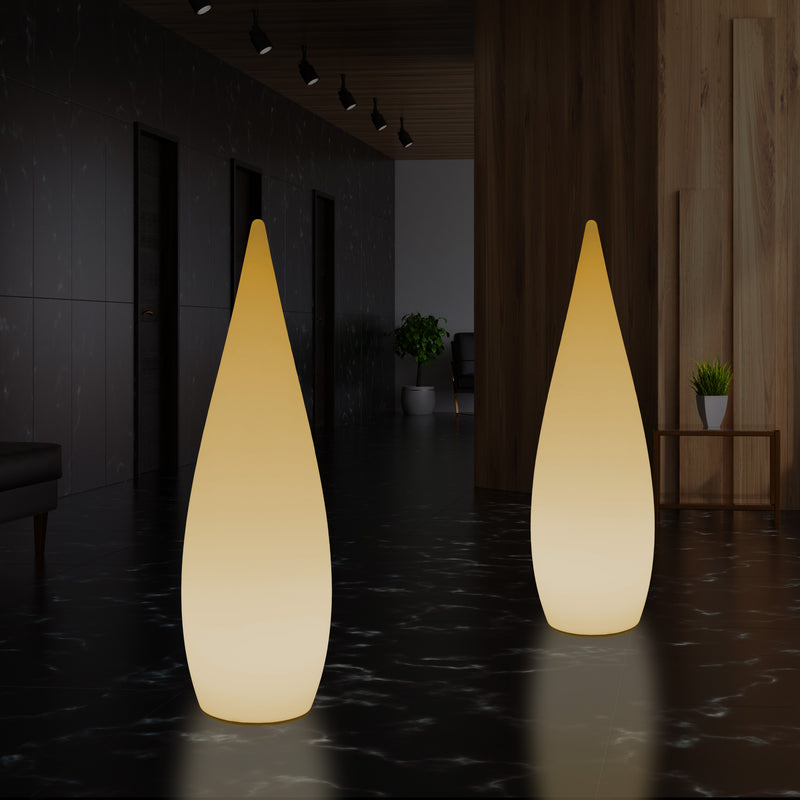 Hohe dekorative LED Stehlampe, 150 cm 1,5 m Designer Wassertropfenleuchte, E27, Licht warmweiß