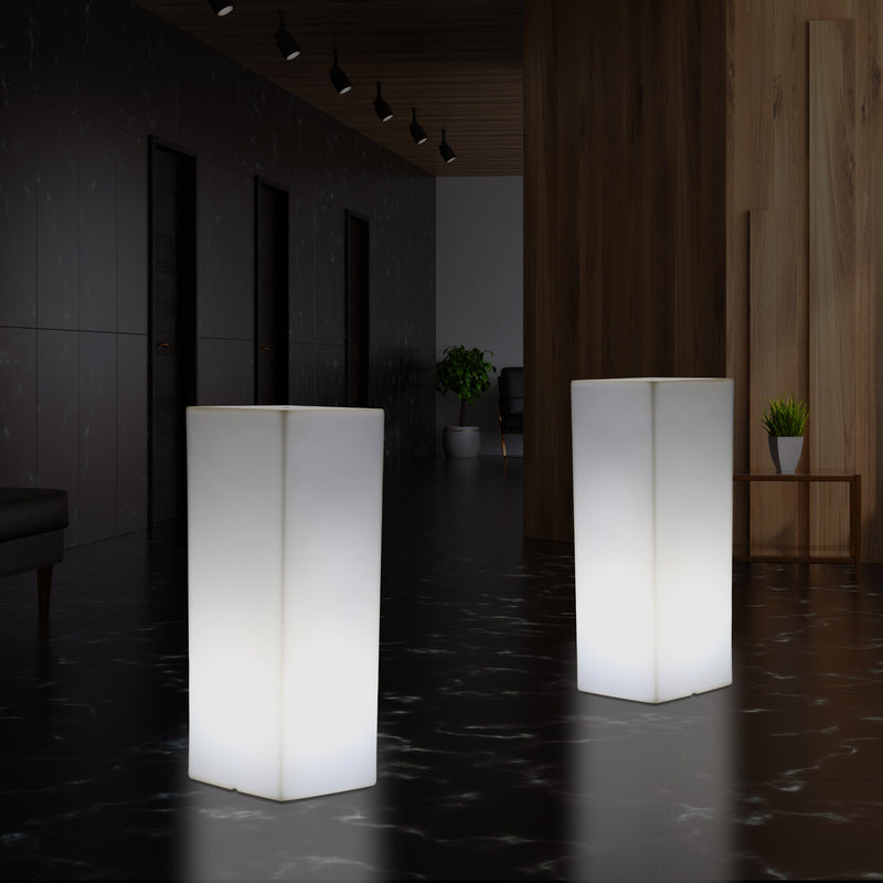 80 cm LED  Sockel Säule, moderne E27 Stehleuchte Beleuchtung für Event, Lounge, weißes Licht