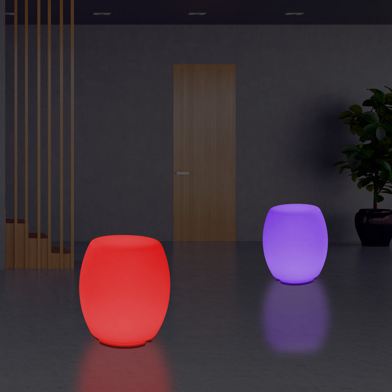 LED Hocker Sitz, moderne dimmbare RGB Stehlampe mit Farbwechsel und Fernbedienung, 44 cm
