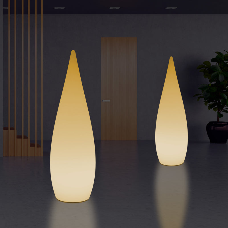 Hohe dekorative LED Stehlampe, 150 cm 1,5 m Designer Wassertropfenleuchte, E27, Licht warmweiß