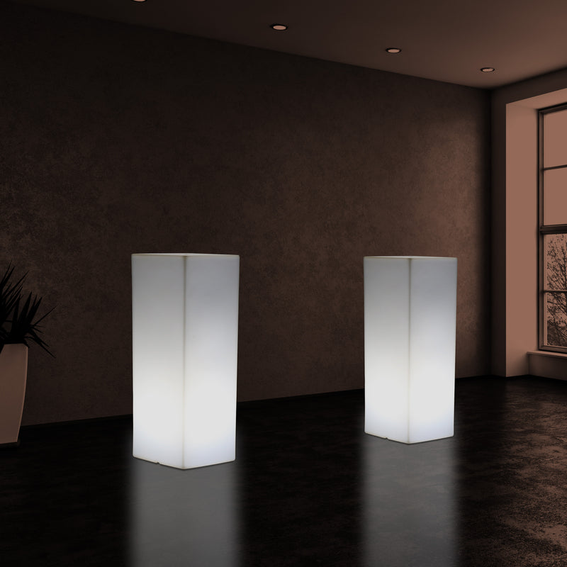 110 x 30 cm hohe LED Säulen Sockel Stehleuchte, moderne E27 Poller Leuchte, Lampe weißes Licht