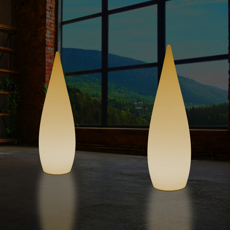 Hohe dekorative LED Stehlampe, 150 cm 1,5 m Designer Wassertropfenleuchte, E27, Licht warmweiß