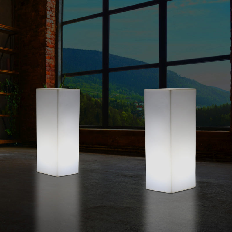 110 x 30 cm hohe LED Säulen Sockel Stehleuchte, moderne E27 Poller Leuchte, Lampe weißes Licht
