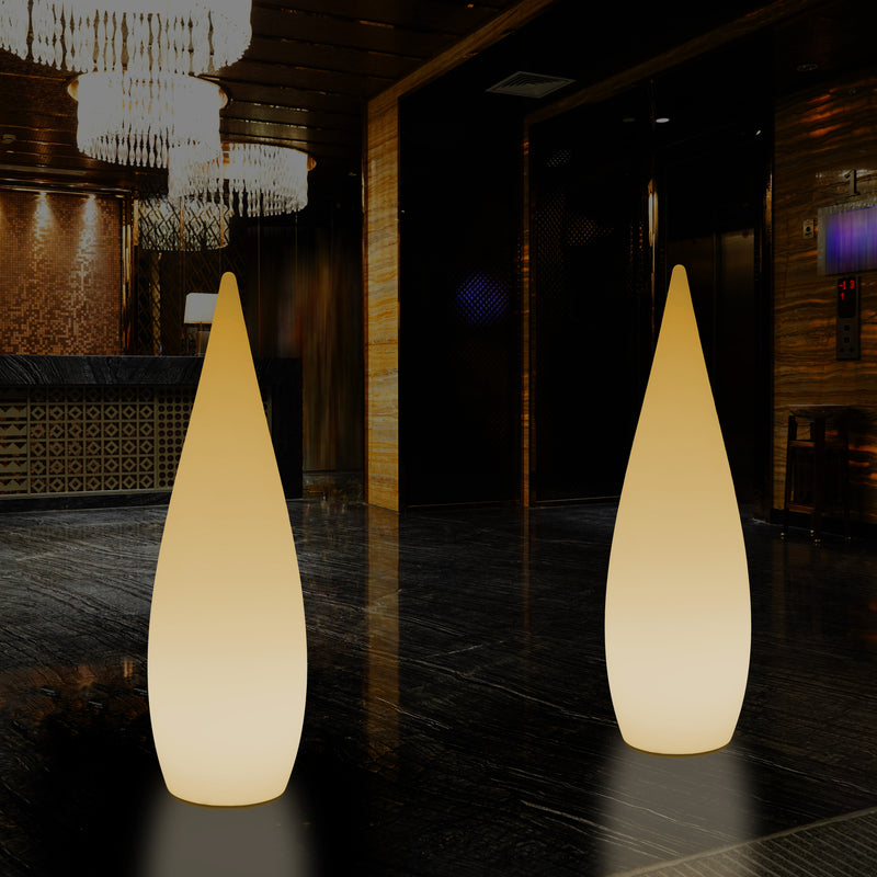 Hohe dekorative LED Stehlampe, 150 cm 1,5 m Designer Wassertropfenleuchte, E27, Licht warmweiß