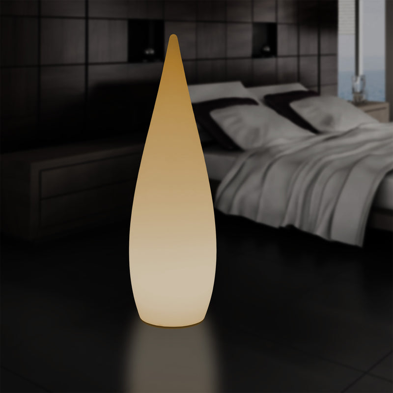 Hohe dekorative LED Stehlampe, 150 cm 1,5 m Designer Wassertropfenleuchte, E27, Licht warmweiß