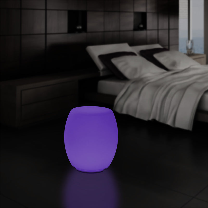 LED Hocker Sitz, moderne dimmbare RGB Stehlampe mit Farbwechsel und Fernbedienung, 44 cm