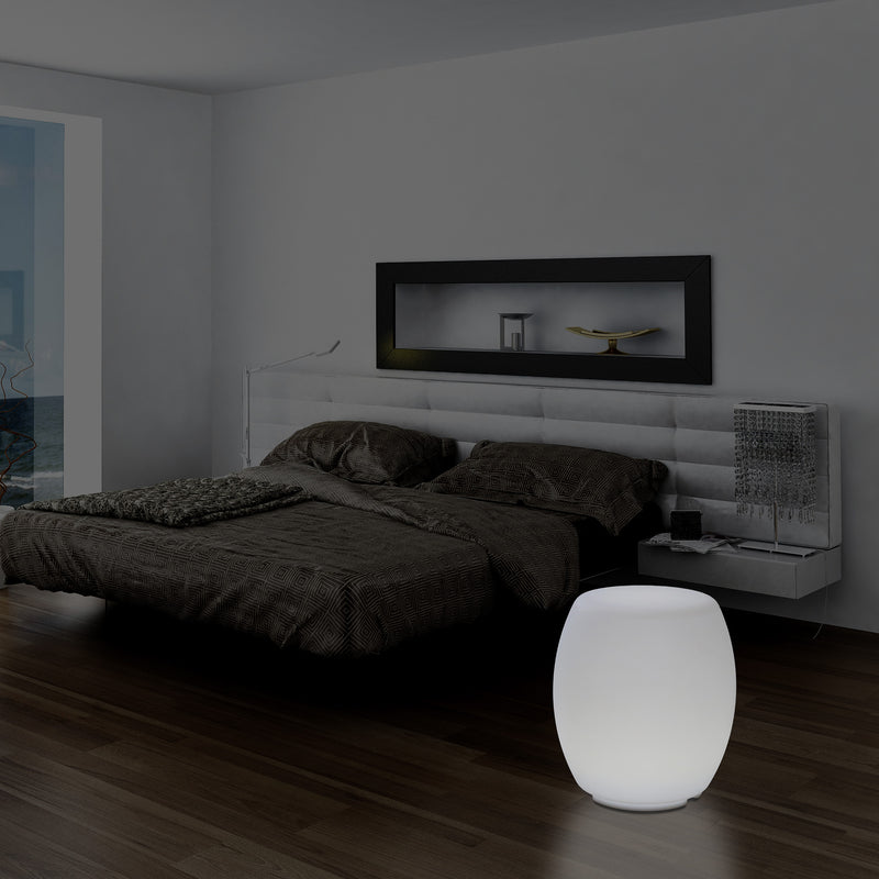 LED Hocker Sitzleuchte, E27 Designer Stehleuchte für Wohnzimmer, Lampe weißes Licht, 44cm hoch