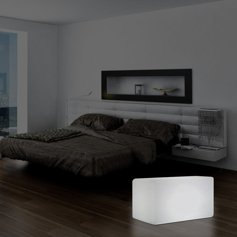LED Sitzbank Hockerleuchte, 55 x 35 cm, moderne E27 Stehleuchte für Wohnzimmer, weißes Licht