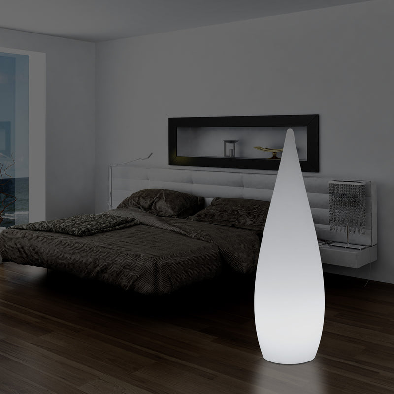 1,2 Meter hohe Designer LED Stehleuchte, Innenbereich E27 Wassertropfenform Wohnzimmerleuchte, weiß