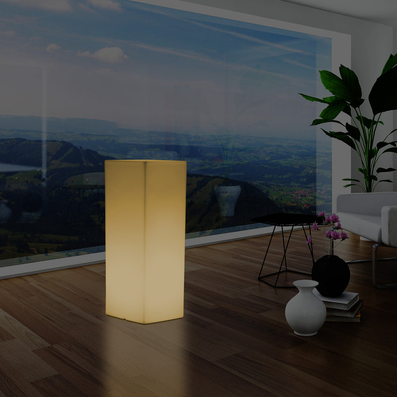 LED Säule Ständer Sockel Stehlampe, hohes rechteckiges E27 Licht, 110 x 30 cm, warmweiße Beleuchtung