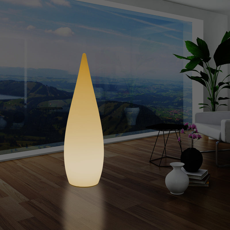 Hohe dekorative LED Stehlampe, 150 cm 1,5 m Designer Wassertropfenleuchte, E27, Licht warmweiß