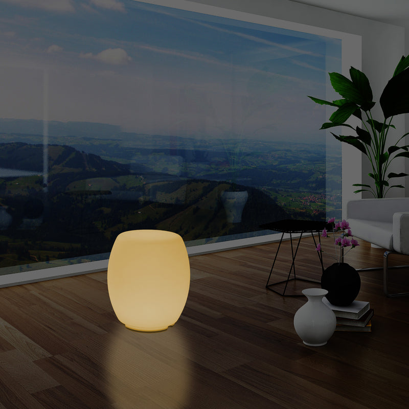 Beleuchtete Sitzhocker Stehleuchte für Schlafzimmer, 44cm Designer LED Beleuchtung, warmweißes Licht