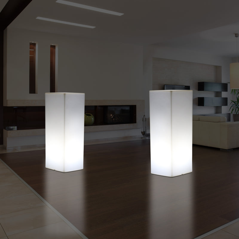 110 x 30 cm hohe LED Säulen Sockel Stehleuchte, moderne E27 Poller Leuchte, Lampe weißes Licht