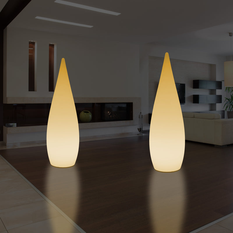 Hohe dekorative LED Stehlampe, 150 cm 1,5 m Designer Wassertropfenleuchte, E27, Licht warmweiß