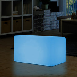 LED Leucht Bank, moderner Hocker Sitzmöbel mit Farbwechsel 55 x 35 cm RGB dimmbare Stehlampe