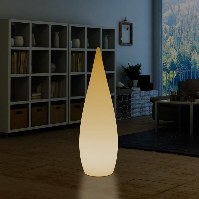 Hohe dekorative LED Stehlampe, 150 cm 1,5 m Designer Wassertropfenleuchte, E27, Licht warmweiß