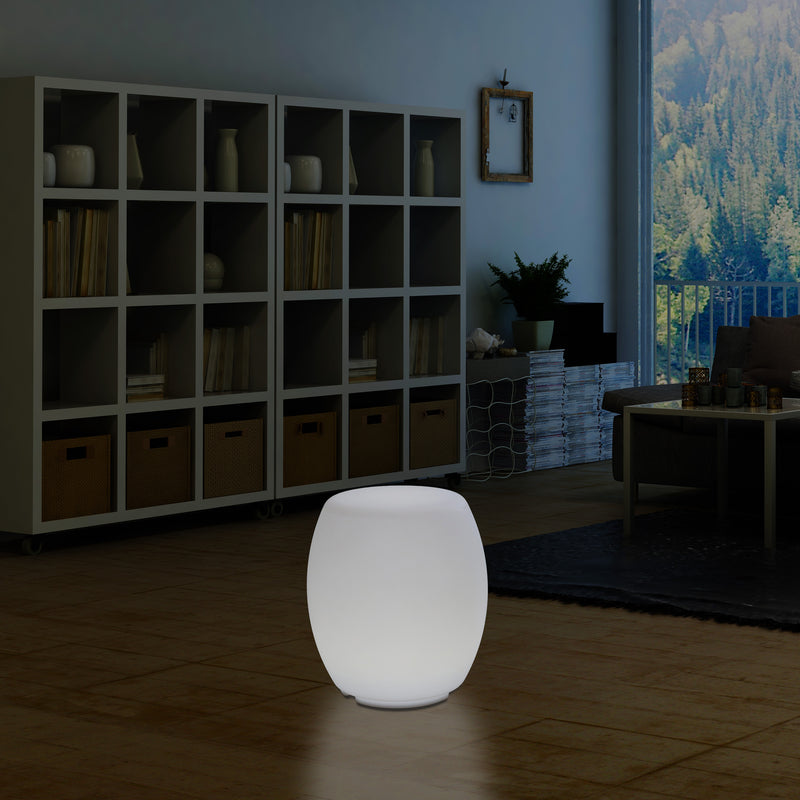 LED Hocker Sitzleuchte, E27 Designer Stehleuchte für Wohnzimmer, Lampe weißes Licht, 44cm hoch