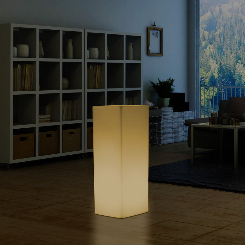 LED Säule Ständer Sockel Stehlampe, hohes rechteckiges E27 Licht, 110 x 30 cm, warmweiße Beleuchtung