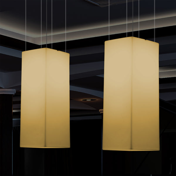 LED Säulen Pendelleuchte, Designer Hängeleuchte, 80 cm, E27 Glühbirne, Licht warmweiß