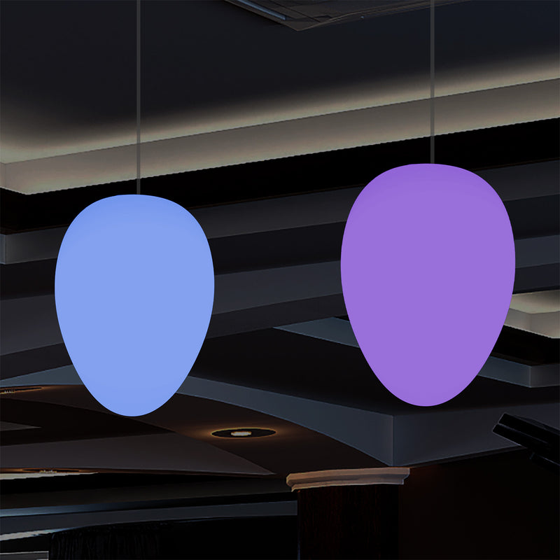 Designer RGB Hängeleuchte, Lampe dimmbar 37 cm mehrfarbige Pendelleuchte in Ei Form