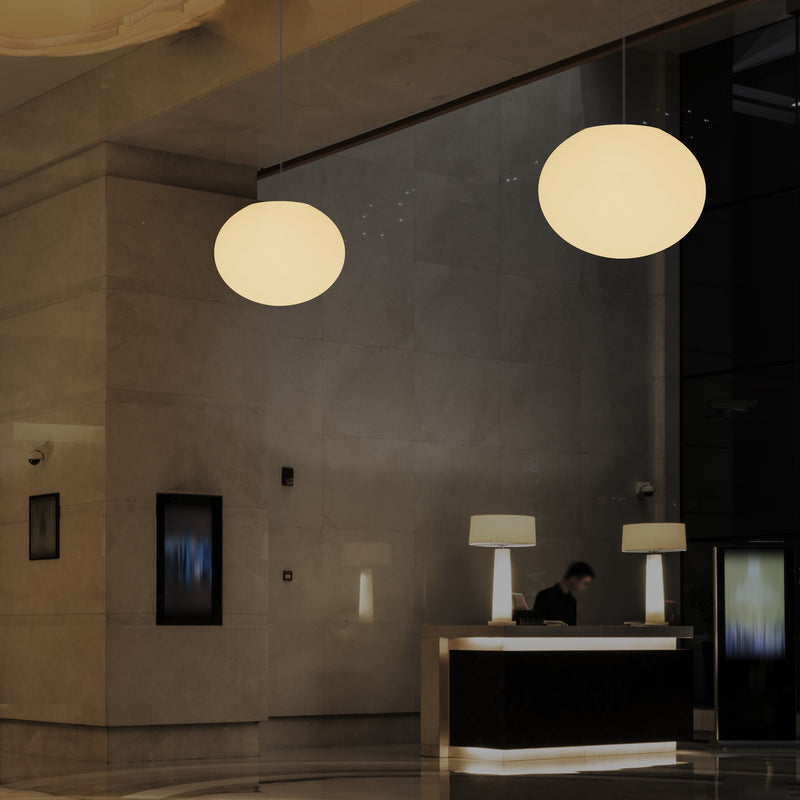 Dekorative E27 Hängelampe Deckenleuchte, 3D Ovale Ellipse LED Lampe, 27cm Kugel Ball