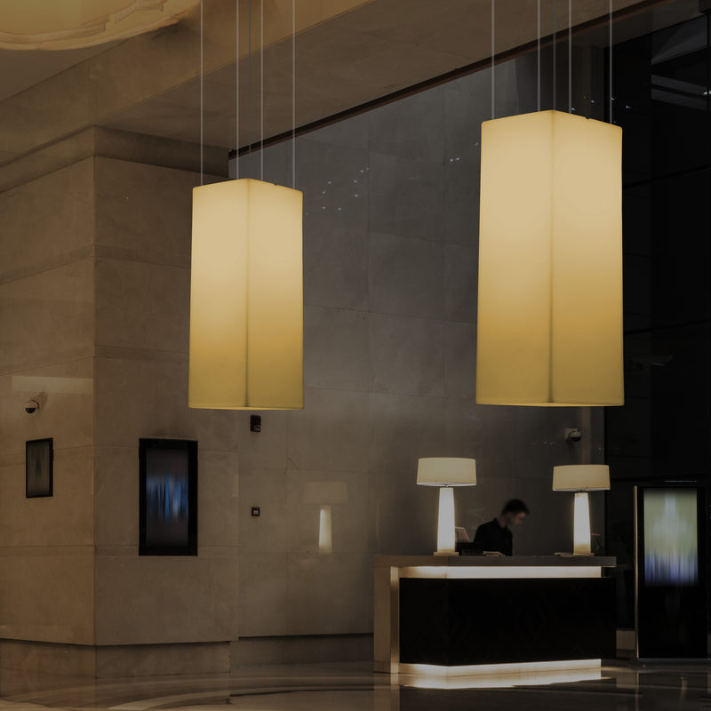 LED Säulen Pendelleuchte, Designer Hängeleuchte, 80 cm, E27 Glühbirne, Licht warmweiß